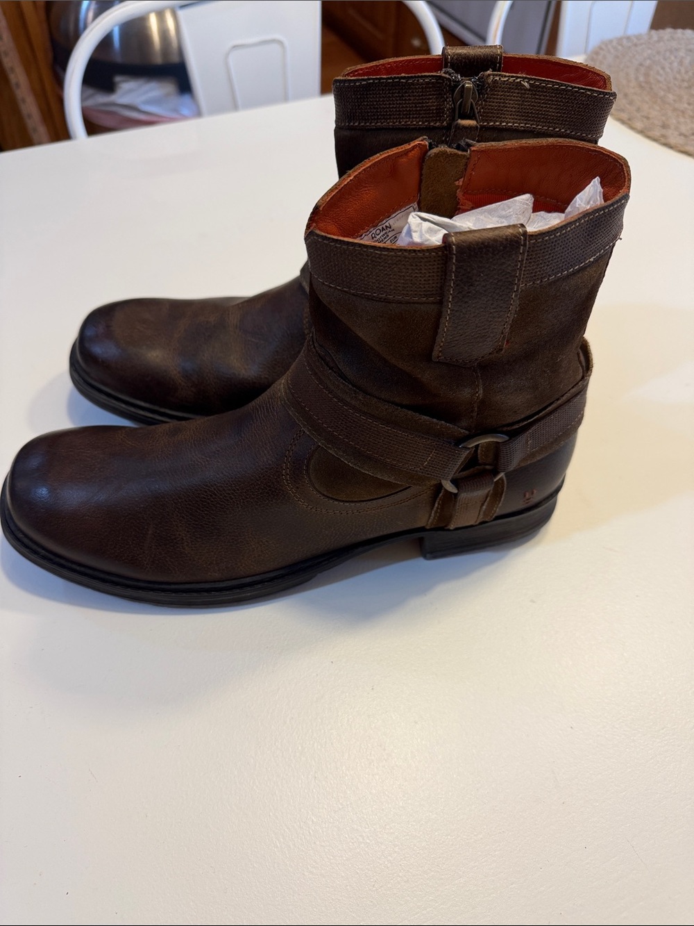 Roan Men's Brown Leather Harness Boots Sz 10.5. Bag1